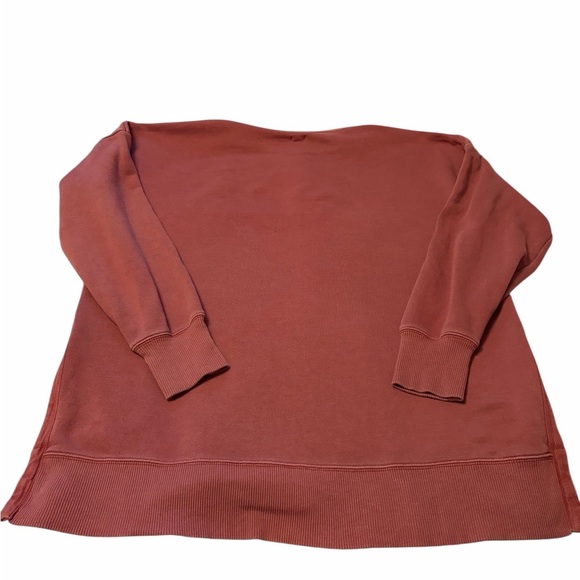 Aerie Soft Rust Knit Oversized Crew Neck Pullover-Slits on each side-Size Medium - Picture 7 of 9